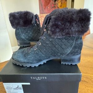 Talbots Suede with Fur Trim Tish Sport boots Size 10M